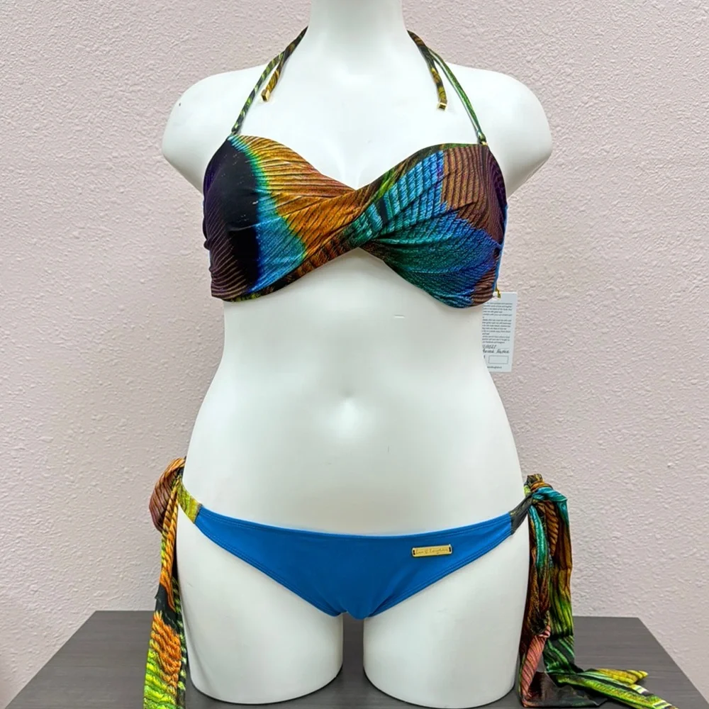 Colorful Patterned Halter Bikini Set - Picture 3 of 7